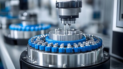 Futuristic Space Manufacturing Facility Producing High Tech Parts for Space Missions