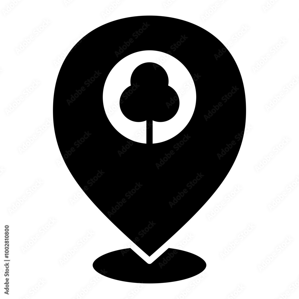 Poster tree location simple solid icon