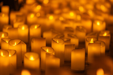 candles on the concert stage background