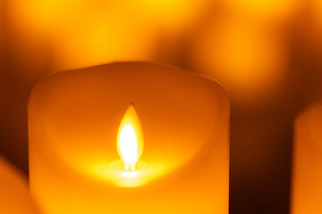 candles on the concert stage background