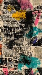 Fototapeta premium Colorful Newspaper, Press, Colorful Collages, Abstract Image, Texture, Pattern Background, Wallpaper, Cover and Screen of Smartphone, PC, Laptop, 9:16 and 16:9 Format