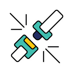 seat belt color line icon with white background vector stock illustration
