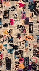 Obraz premium Colorful Newspaper, Press, Colorful Collages, Abstract Image, Texture, Pattern Background, Wallpaper, Cover and Screen of Smartphone, PC, Laptop, 9:16 and 16:9 Format