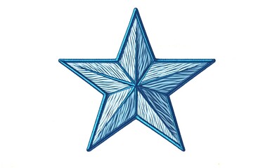Obraz premium blue star isolated on white background
