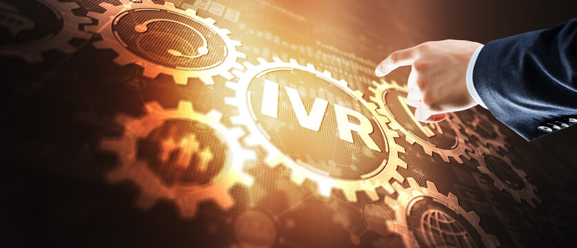 IVR Interactive voice response communication concept 2024. Mixed Media background