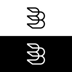 b letter sign icon white and ...