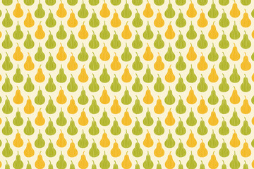Gourds in green and orange colors pattern vector illustration