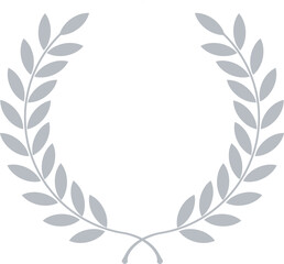 Silver Laurel Leaves Round, Silver Laurel rank, Silver circular laurel foliate, Laurel Leave