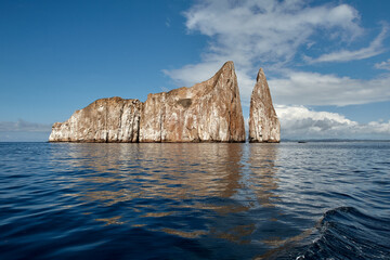 Kicker Rock, also known as León Dormido, is one of the most iconic landmarks in the Galápagos Islands. This stunning rock formation rises dramatically from the ocean.