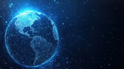 Fototapeta premium Digital Earth: A Network of Connections