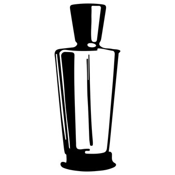 recommend clip art: glass long bottle logo icon for various fragrances drawn in line art style, vector