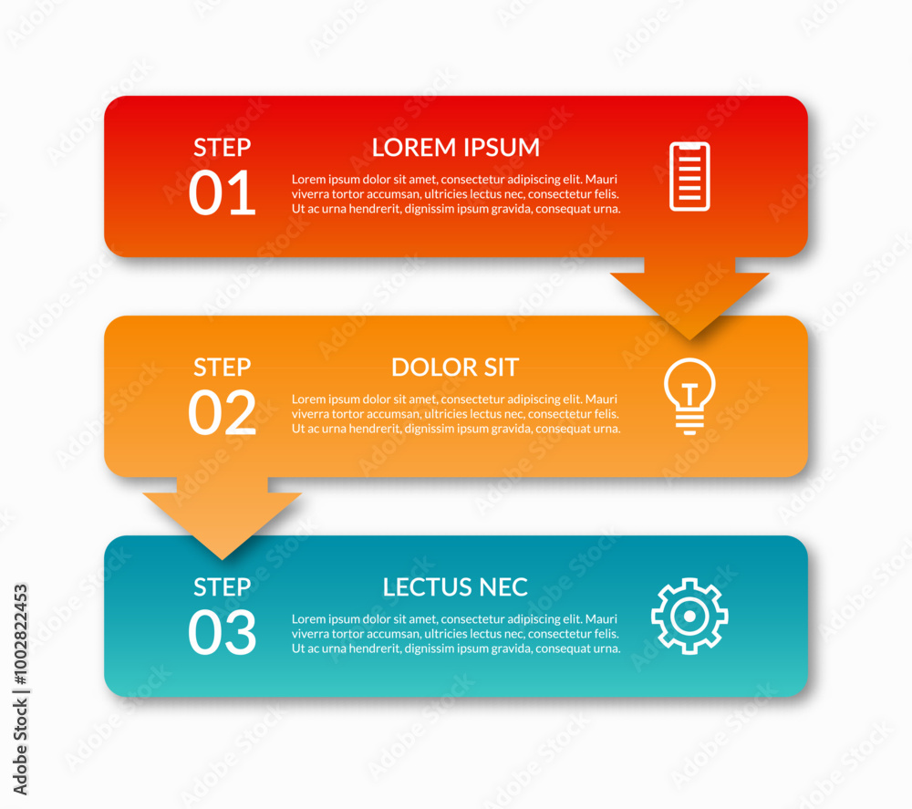 Canvas Prints infographic template with 3 arrows pointing down. vector design elements for infographics. can be us