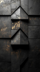 Abstract black and gold geometric texture.