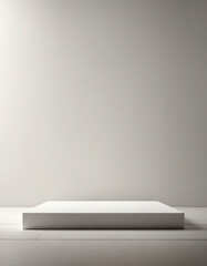 White rectangular pedestal for product display - on a gray background.