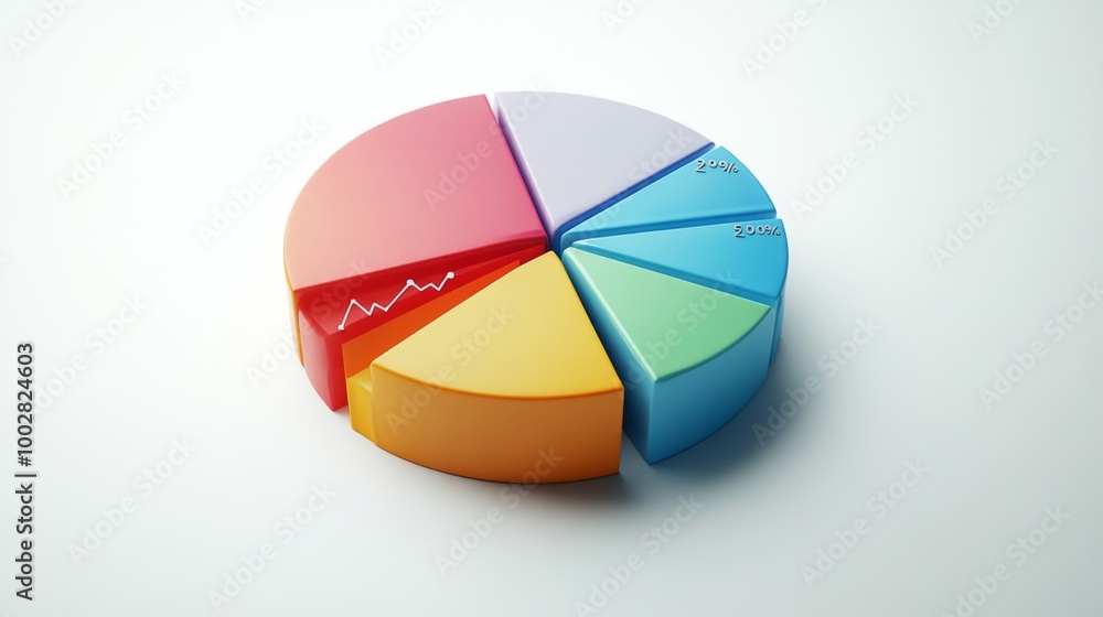 Poster a pie chart displaying personal finance data, with different sections for savings, expenses, and inv