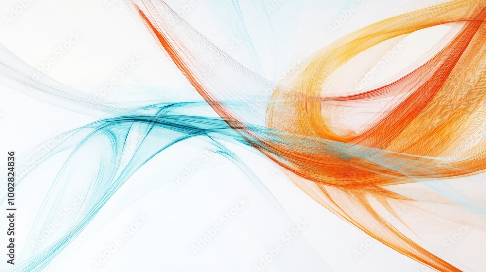 Poster abstract swirling trails representing honesty create a stunning visual display on a pure white backg