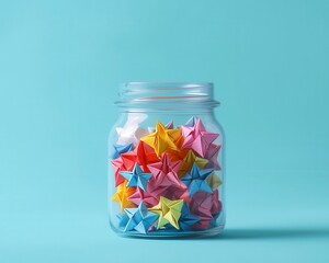 Tiny origami stars in a mini jar with a  Dreams come true  label, origami stars, motivational gift