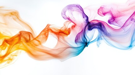 Beautiful swirling trails representing honesty create a captivating abstract pattern on a clean white background during a stunning artistic performance