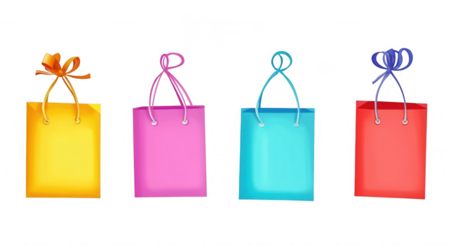 Shopping list icons for Black Friday and Holiday shopping promotions, PNG file, isolated on white, transparent background.