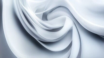 Fototapeta premium Honest swirling patterns form an elegant abstract design on a white backdrop, creating a sense of integrity and purity in an artistic display