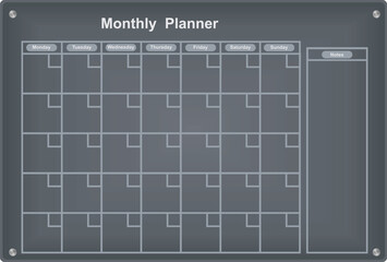 Office monthly planner. vector illustration