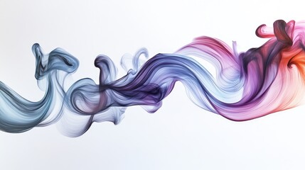 Obraz premium Honest swirling trails form a captivating abstract pattern on a white background, creating a sense of purity and integrity during an artistic performance