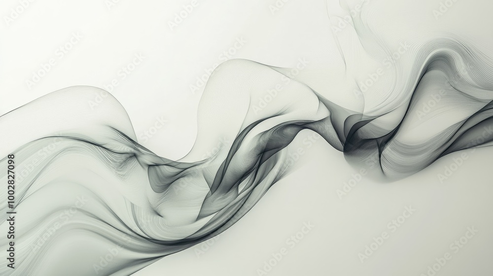 Poster mesmerizing honest trails swirl gracefully, forming a delicate abstract pattern on a white backdrop 