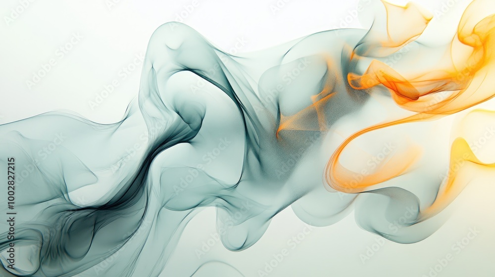 Poster mesmerizing honest trails swirl gracefully, forming a delicate abstract pattern on a white backdrop 
