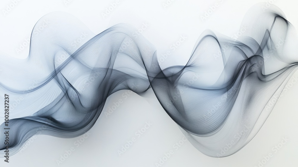 Poster mesmerizing honest trails swirl gracefully, forming a delicate abstract pattern on a white backdrop 