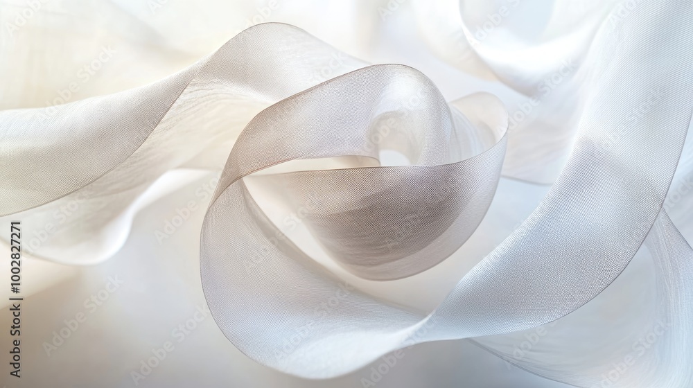 Poster mesmerizing trails of honesty swirl gracefully, forming a delicate abstract pattern on a white backg