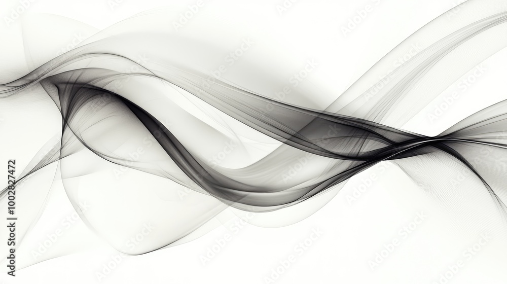 Poster stunning abstract design with honest swirling trails on a pure white background, symbolizing transpa