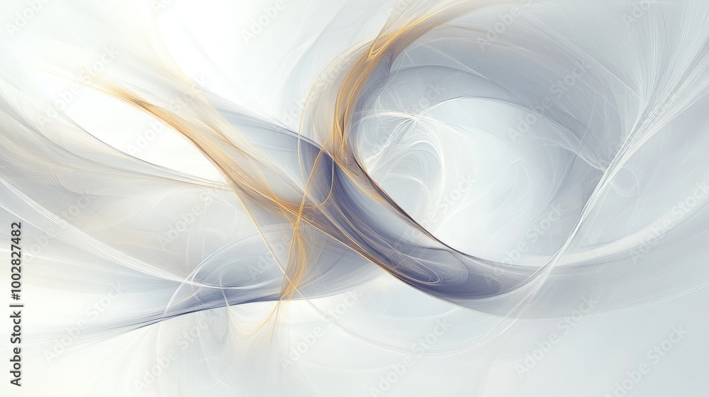 Poster stunning abstract design with honest swirling trails on a pure white background, symbolizing transpa