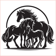 Horse head vector silhouettes
