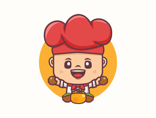 Falafel chef mascot design. Food logo template