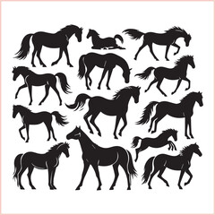 Horse head vector silhouettes

