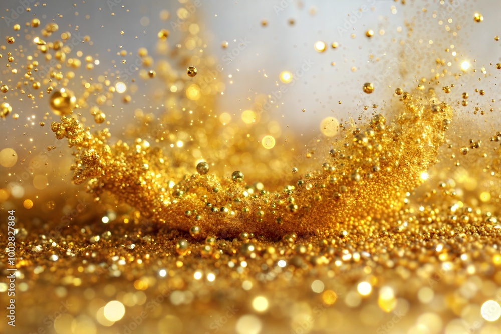 Canvas Prints golden glitter and splashes close-up with festive gold texture