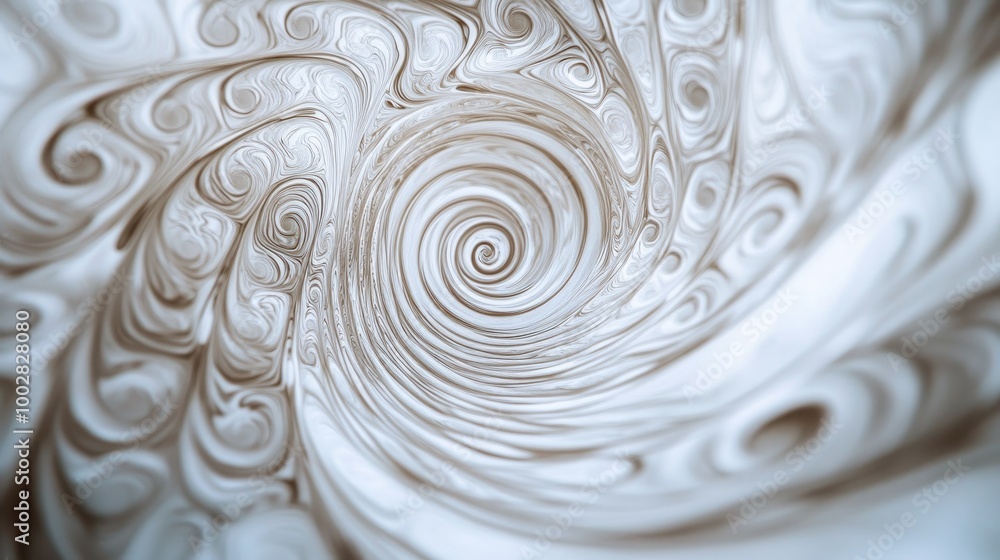 Poster abstract swirling patterns of honesty form an intricate design on a white backdrop during an artisti