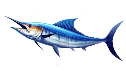 Naklejka premium Beautiful blue marlin, cut out on transparent
