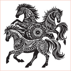 Horse head vector silhouettes
