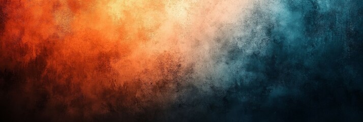 Abstract fiery orange and blue background