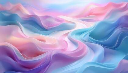 Fototapeta premium Colorful Flowing Fabric in Pastel Shades watercolor art wallpaper