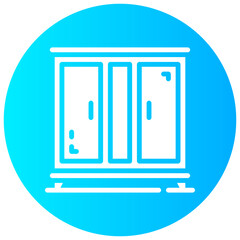 cabinet round glyph vector icon