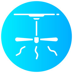 ceiling fan round glyph vector icon