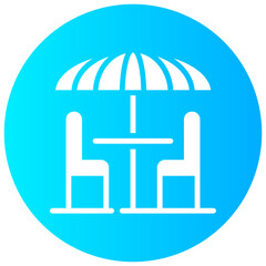 garden table round glyph vector icon