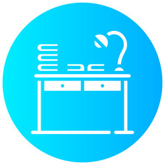 reading desk round glyph vector icon
