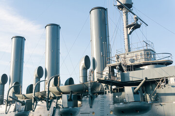 board of an ancient steam warship, vintage naval background
