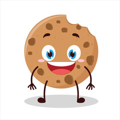 Cute happy expression of bite cookies cartoon character