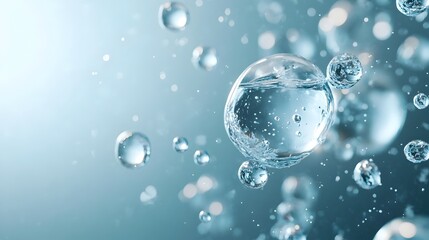 Obraz premium Captivating Close Up of Water Molecules in Dynamic Motion Showcasing the Essence of Life and Energy within the Fundamental Building Blocks of the Natural World