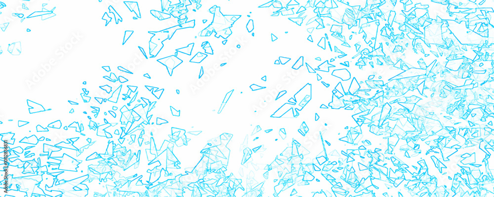 Aufkleber light blue vector background with triangles.abstract white and blue color frozen ice surface design.