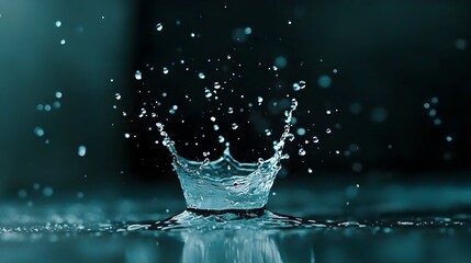Captivating slow motion capture of water droplets splashing and representing the potential energy and power of water in motion  Fluid dynamic and mesmerizing visual